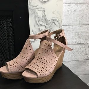 Pastel Pink Wedge Heels